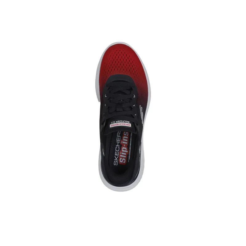 Skechers BOUNDER 2.0 Breathable Low Top Casual Shoes Men's Black Red-2