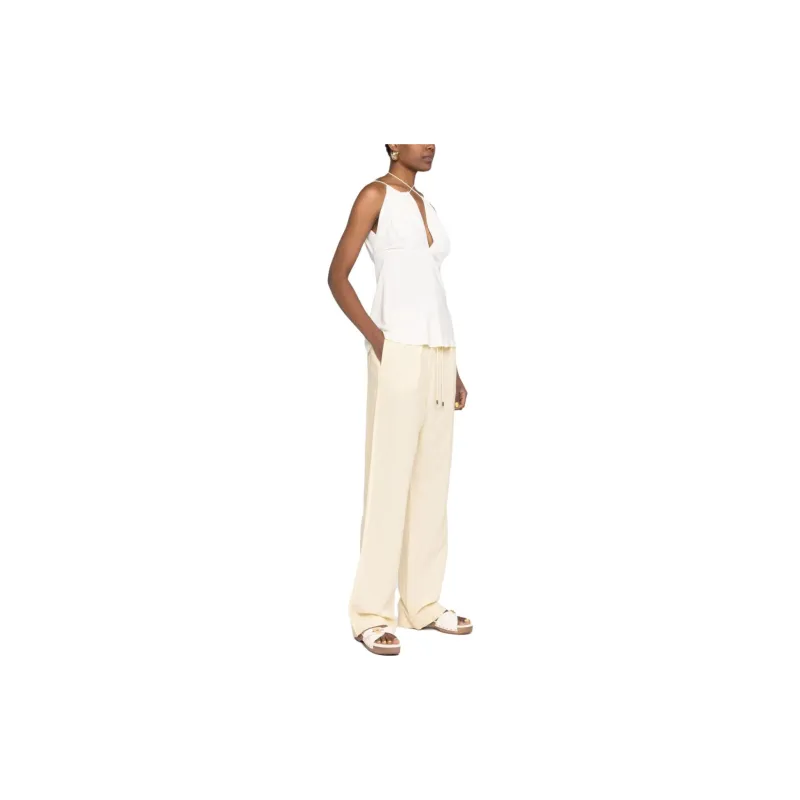 TOTEME SS23 Casual Pants Women's Vanilla White-3