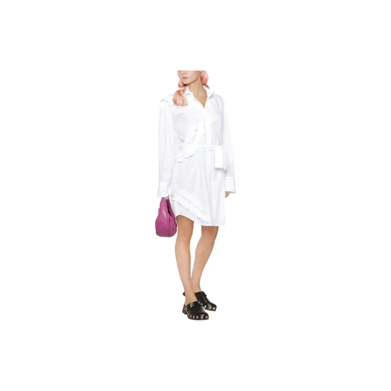 MSGM Long-Sleeved Dresses Women's White-1