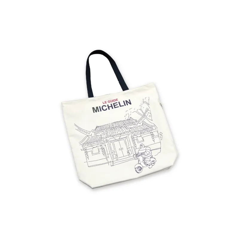 Michelin Canvas Bag, Tote Bag, Shopping Bag, Handbag, Shoulder Bag Regular Unisex White Siheyuan Style-4