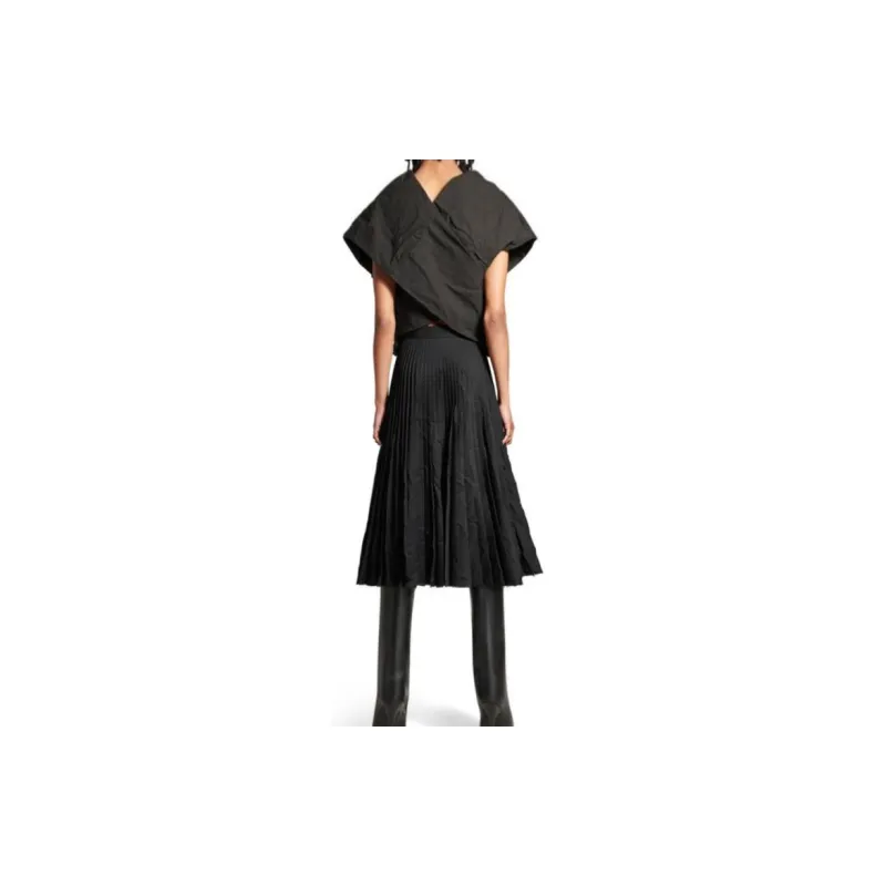 Balenciaga Creased Pleated Midi Skirt-3