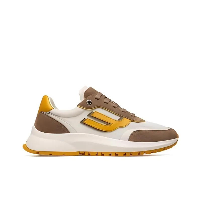 BALLY Demmy Cushioning Anti-Slip Wear-Resistant Breathability Low-Top Casual Shoes Women's White Yellow Umber-1