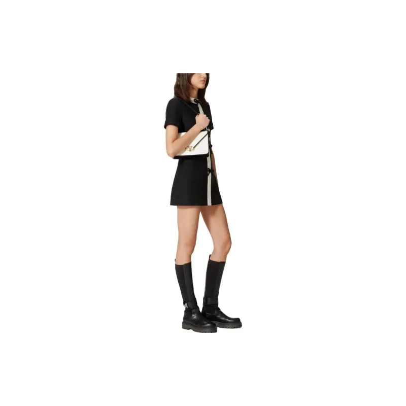 Valentino Short Sleeved Dresses Women's Black-3