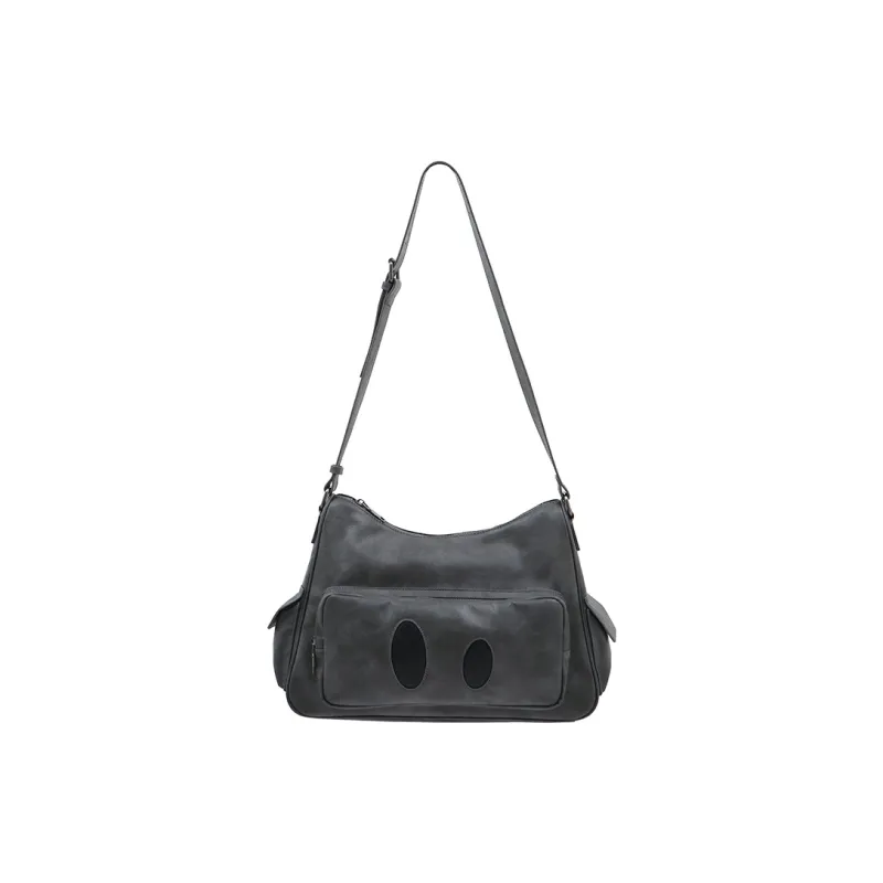 DANGEROUSPEOPLE Artificial Leather Crossbody Bag Unisex Gray/Khaki-0