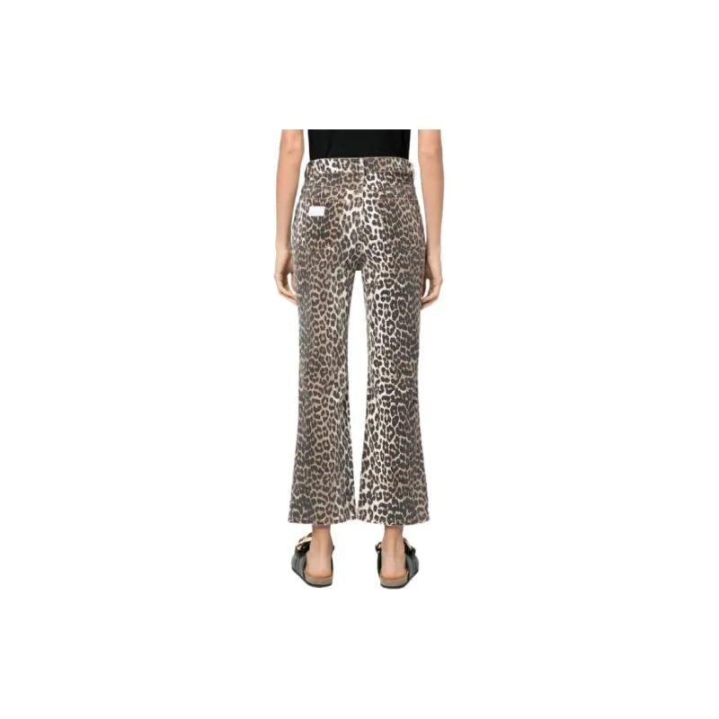 GANNI Leopard Foil Print Jeans-2