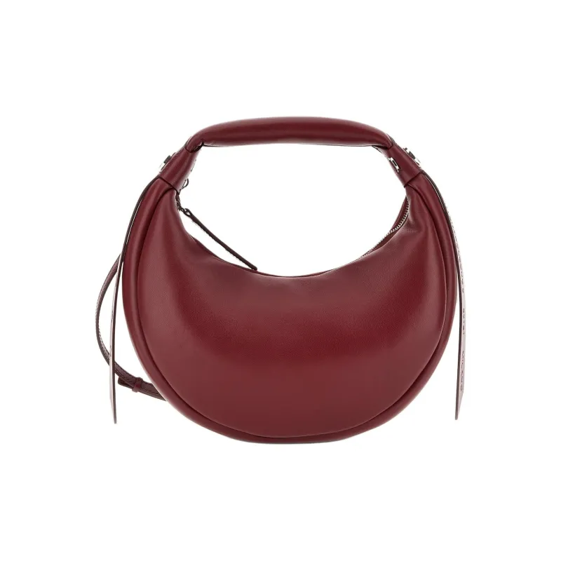 HOGAN Leather Shoulder Bag Crossbody Bag Handbag Medium Size Women's Burgundy-0