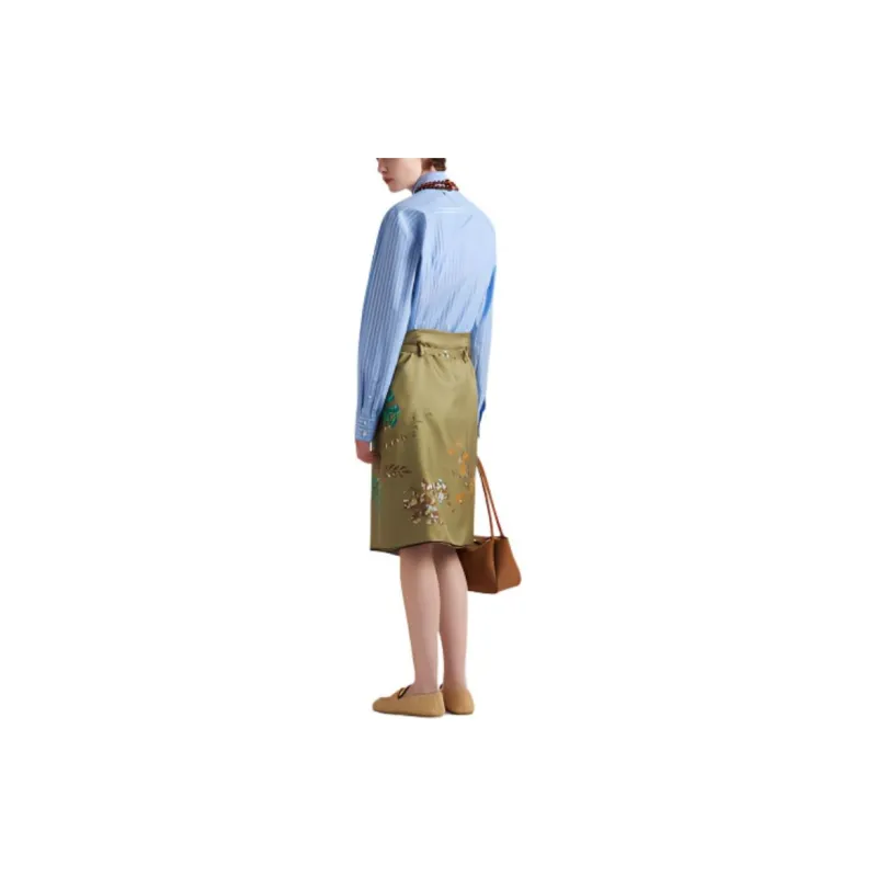 PRADA Casual Short Skirts Women's Army Green-2