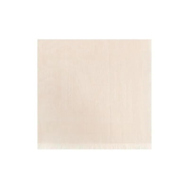 MaxMara Logo Detailed Fringed Edge Scarf-0