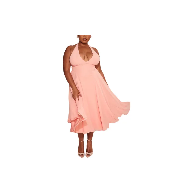 HOUSE OF CB Solada Slip Dresses Women's PEACH/Peach Pink-9