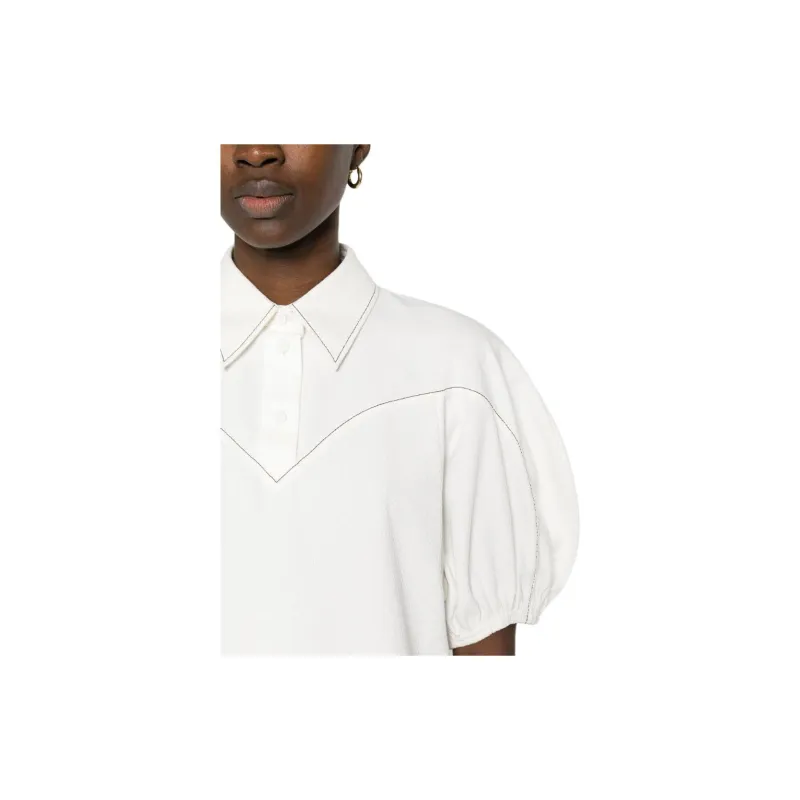 Chloé Collared Balloon Sleeved Blouse-5