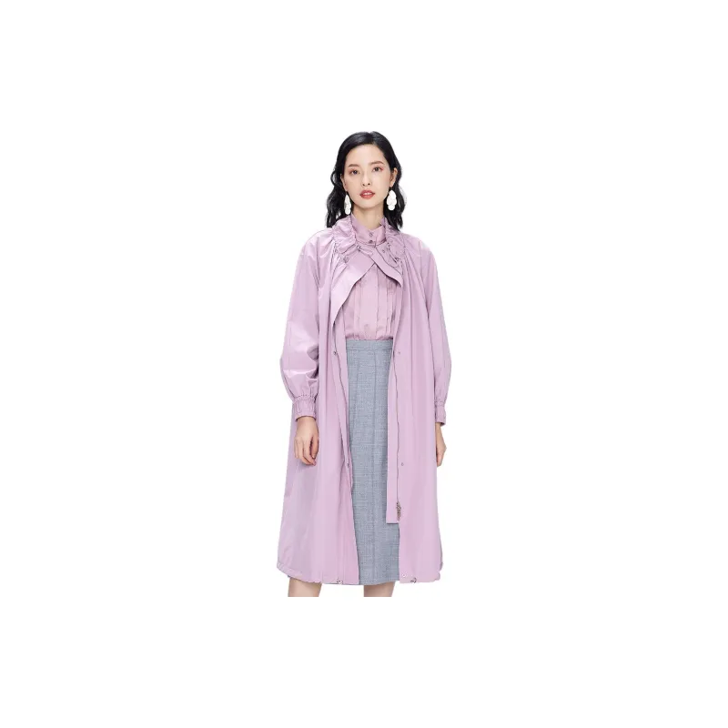 BBLLUUEE Trench Coat Women's Beauty Pink-1