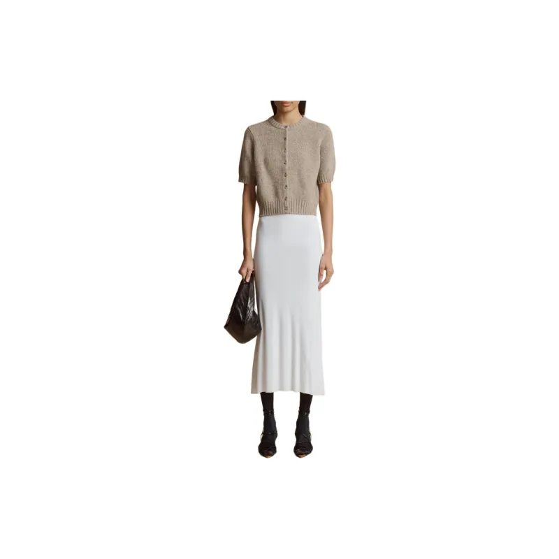 KHAITE Short sleeve Cashmere blend Cardigan-1
