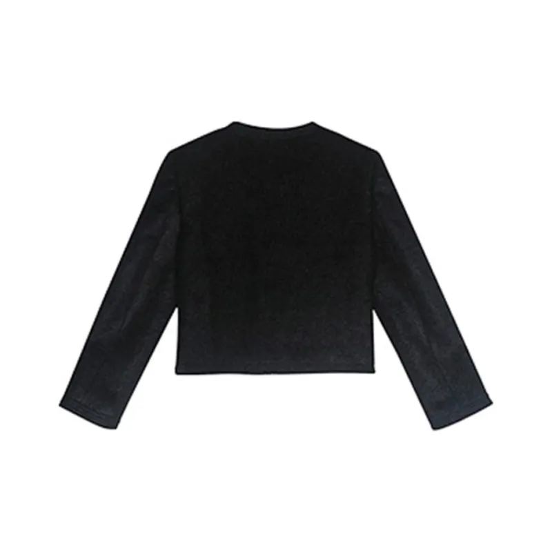 Oudifu Cropped Coat Women's Black-0