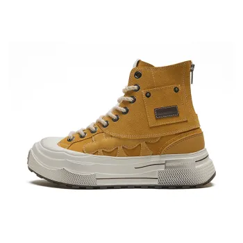 SHOOT BRAND Rheum Anti Slip Wear Resistant High Top Canvas Shoes Unisex Yellow