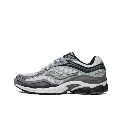 Saucony Pro Grid Omni 9 Durable Breathable Support Low-Top Casual Running Shoes Unisex White Gray