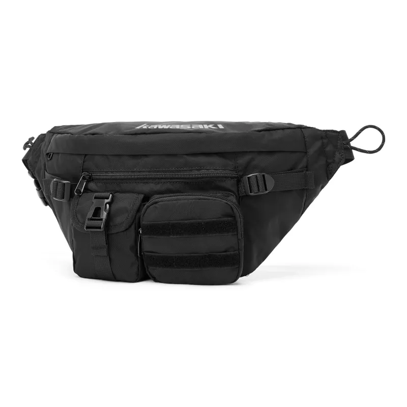 Kawasaki Fabric Crossbody Bag, Sling Bag Unisex Black-2