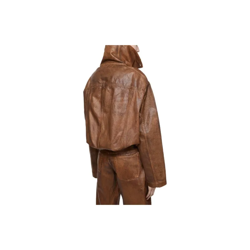 Acne Studios Denim Jacket Women's Cognac Brown-3