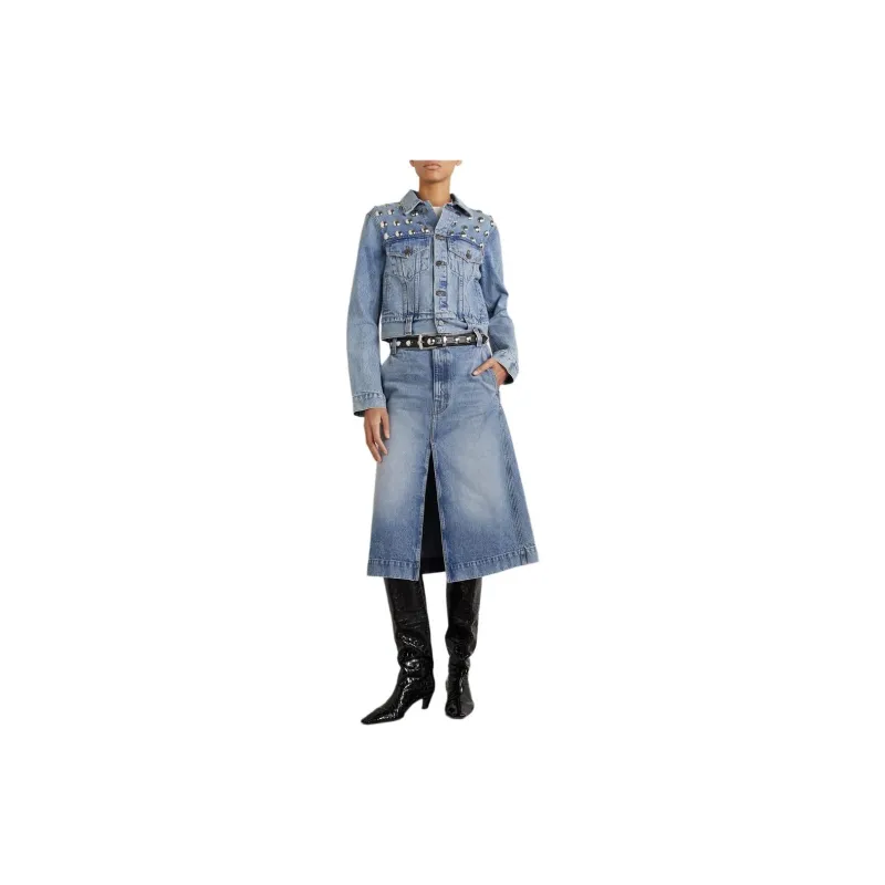 KHAITE The Charlene Denim Skirt-1