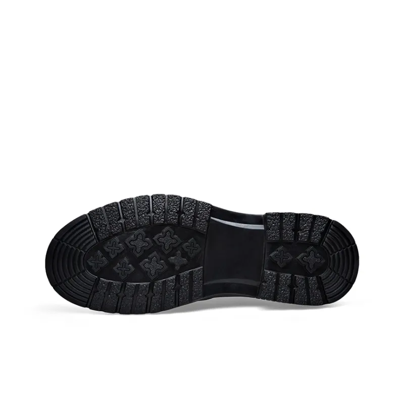 EGCHI Men's Casual Shoes Men Low Top Black/Brown-6
