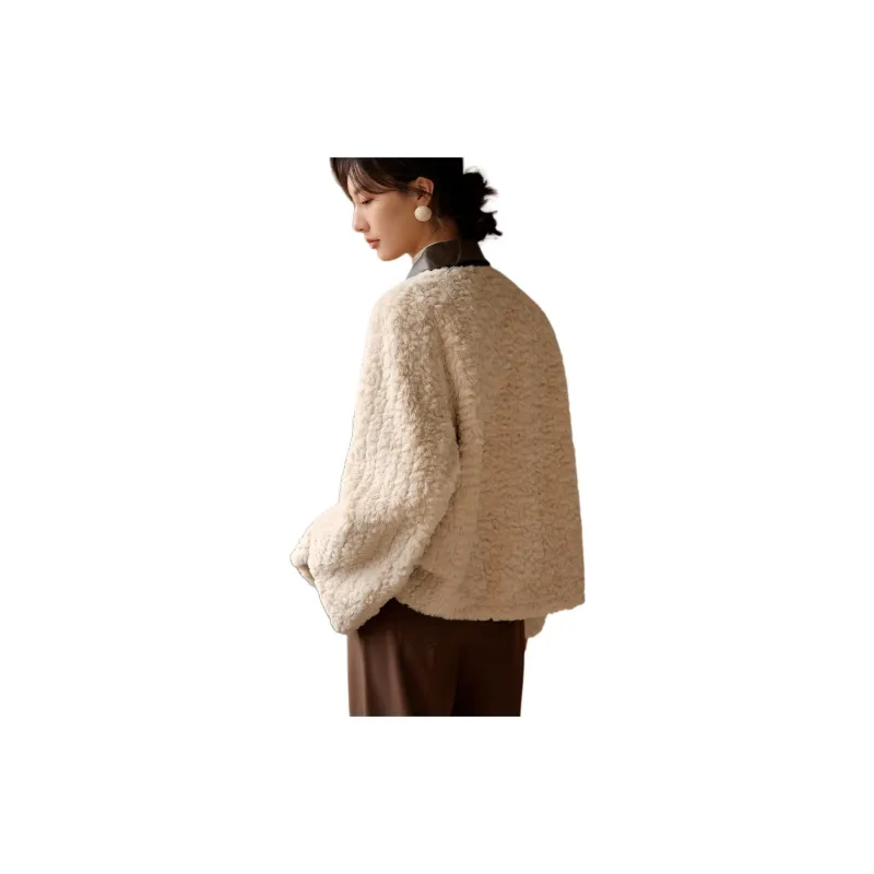 XWI Velvet feel Coat Women's Milk Tea Beige-2