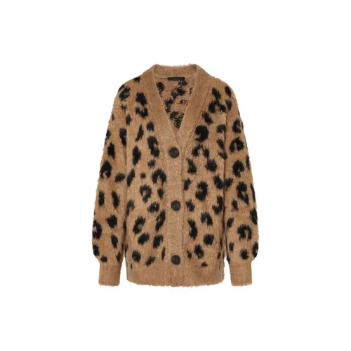 MO&CO Velvet Jackets Women's Camel Brown Leopard