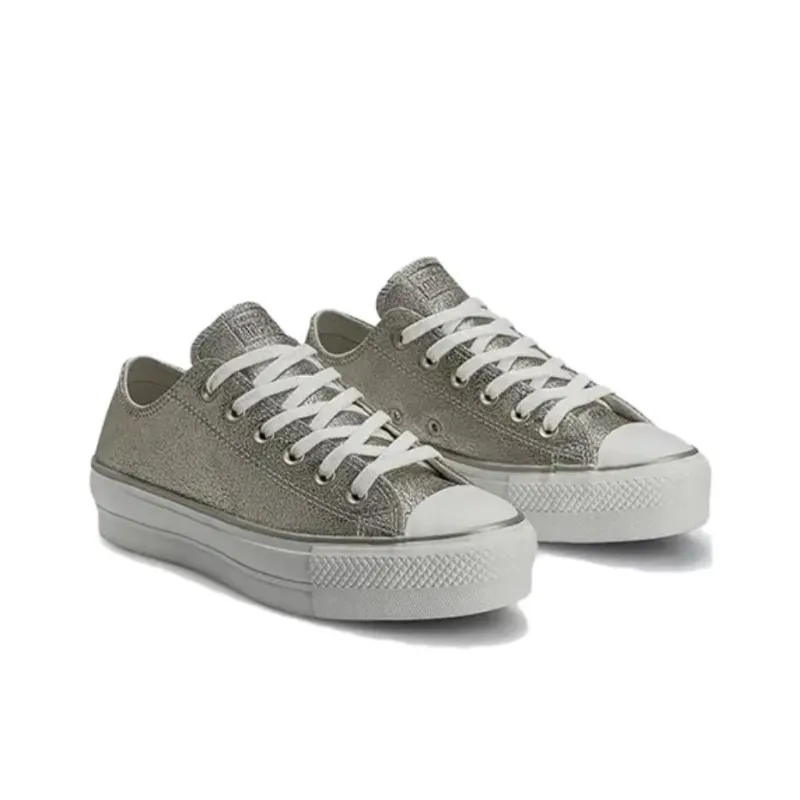 Converse Chuck Taylor All Star Anti-Slip Wear-Resistant Low-Top Skateboard Shoes Women's Light Gold-1