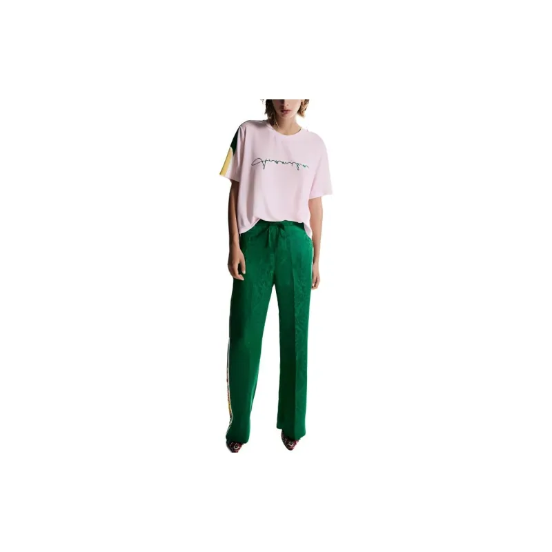 H&M ANAMIKA KHANNA Collaboration Drop Shoulder Sleeve T-Shirt Women's Light Pink-1