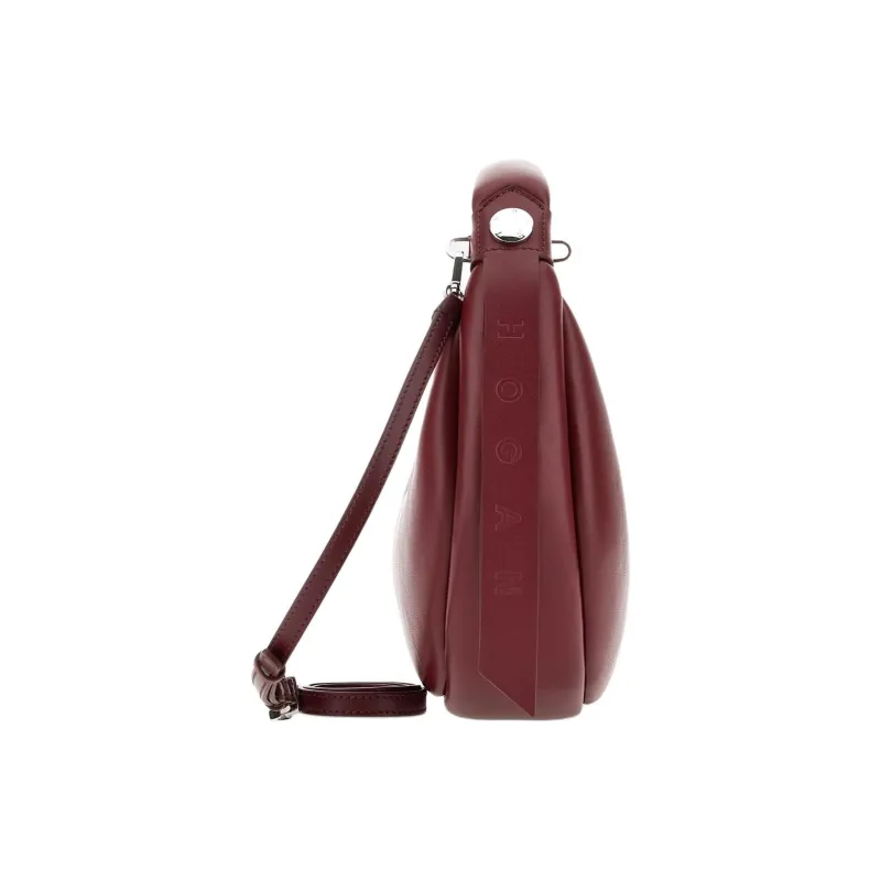HOGAN Leather Shoulder Bag Crossbody Bag Handbag Medium Size Women's Burgundy-2