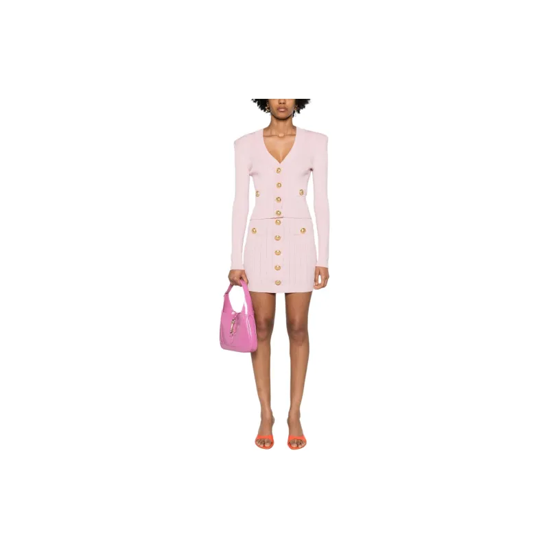 BALMAIN Button Embellished Ribbed Cardigan-1