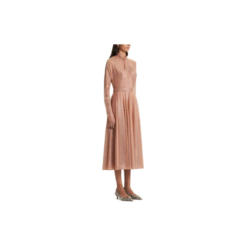 SCANLAN THEODORE Tinsel Dress Long-Sleeved Dresses Women's Tinted Rose/Light Rose-2