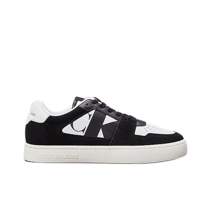 CKJ CALVIN KLEIN JEANS Low Top Skateboard Shoes Men's Black White-1