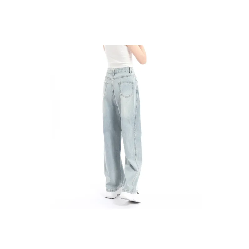 QYPRF Straight Jeans Women's Blue-2