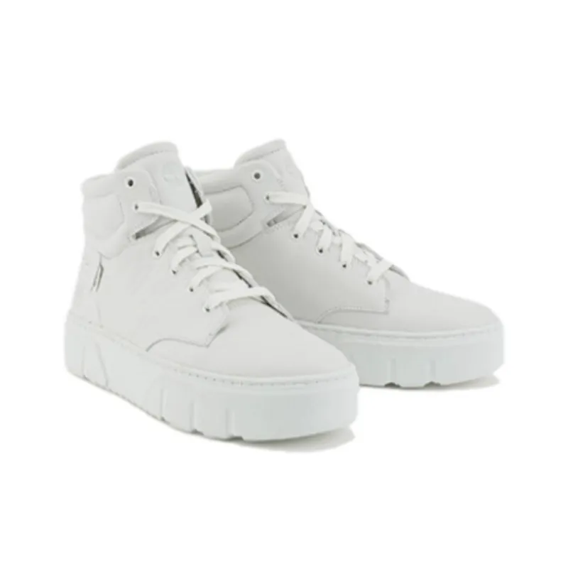 Timberland Anti Slip Wear Resistant High Top Skateboard Shoes Women's White-2