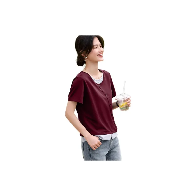 XWI SS24 T Shirt Women's Red Wine-2