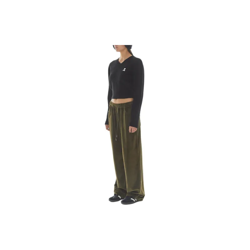 Rest&Recreation WOOL V NECK CROPPED KNIT Sweater Women's Black-4