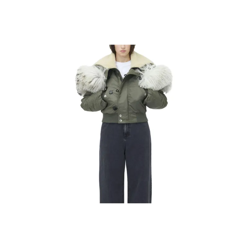 Alexander McQueen Shearling trim Bomber Jacket-4