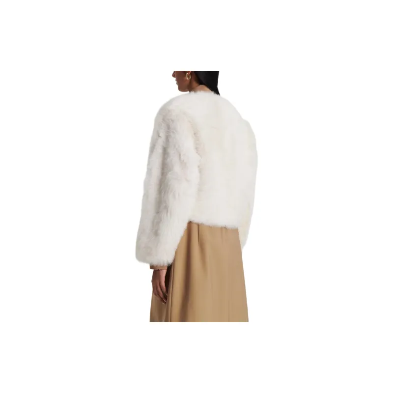 SCANLAN THEODORE Toscana Cocoon Jacket Velvet-feel Coat Women's Cream-2