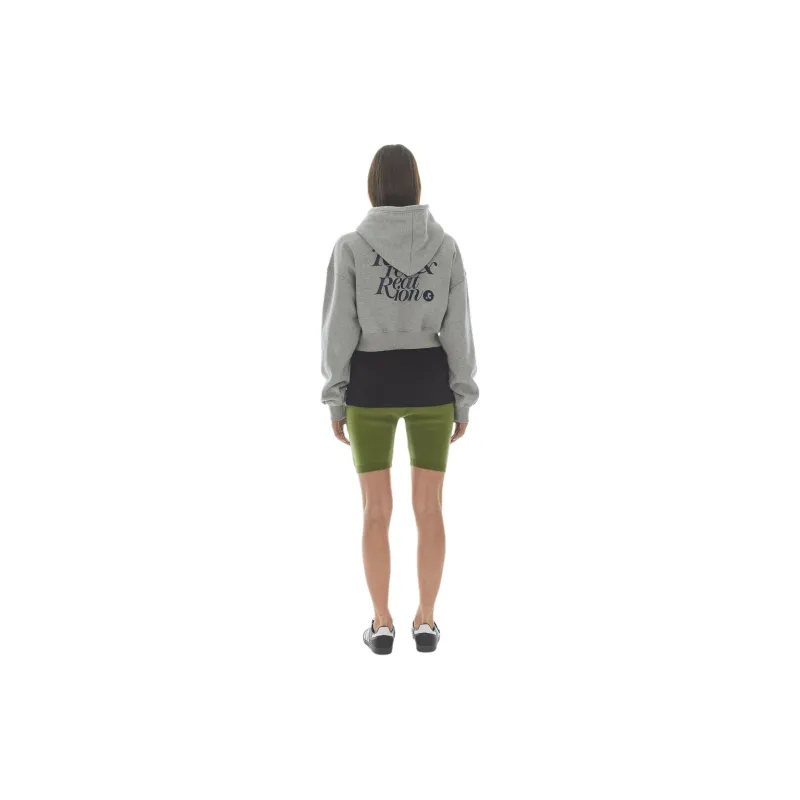 Rest&Recreation STITCH CROPPED HOODIE Sweatshirt Women's GREY/Gray-3