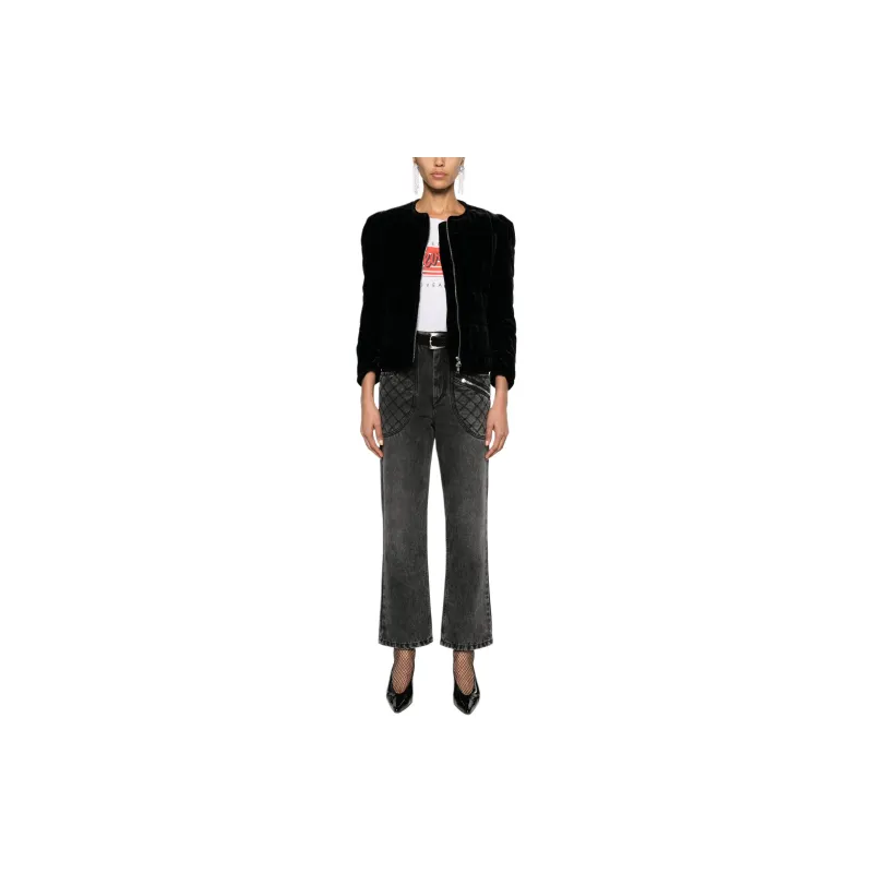 ISABEL MARANT Djanet Quilted Velvet Jacket-1