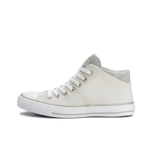 Converse Chuck Taylor All Star Canvas Shoes Women's Mid-Top Nude Light Beige/Light Gold/White