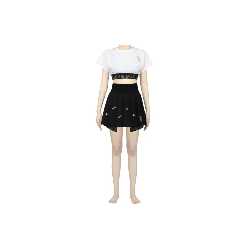 Richie Macie Casual Short Skirts Women's Black-2