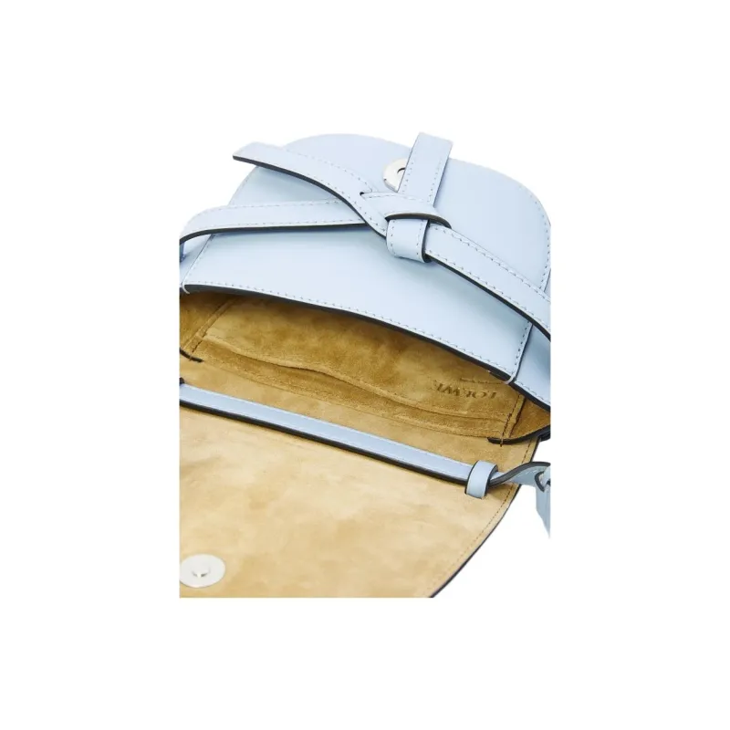 LOEWE Gate Soft Cow Leather Shoulder Bag Crossbody Bag Mini Women's Gray Blue-3
