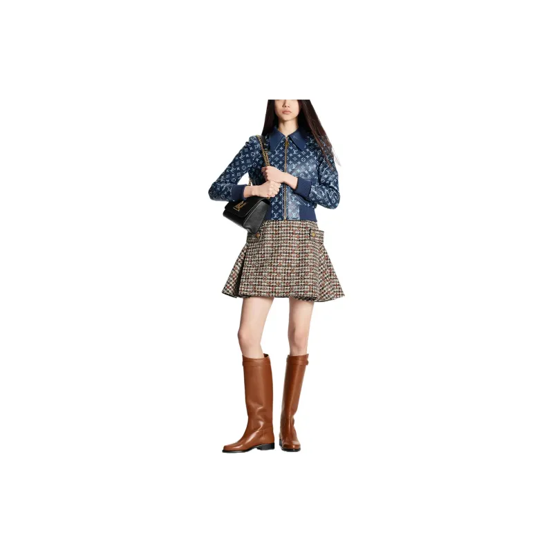 LOUIS VUITTON New Quarterly Products Of LV Leather Jackets Women's Blue-1