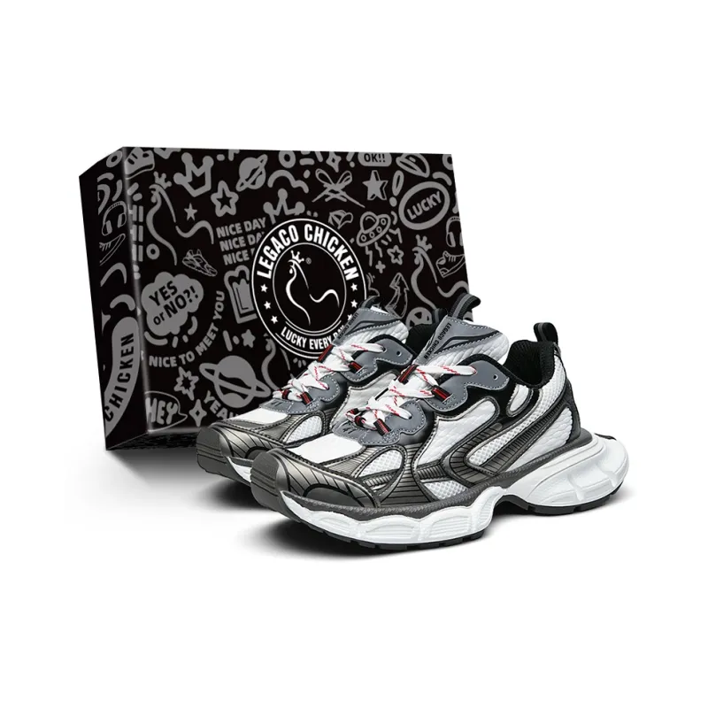 Legaco Chicken Cushioning Breathable Height Increasing Low-Top Chunky Sneakers Unisex-25