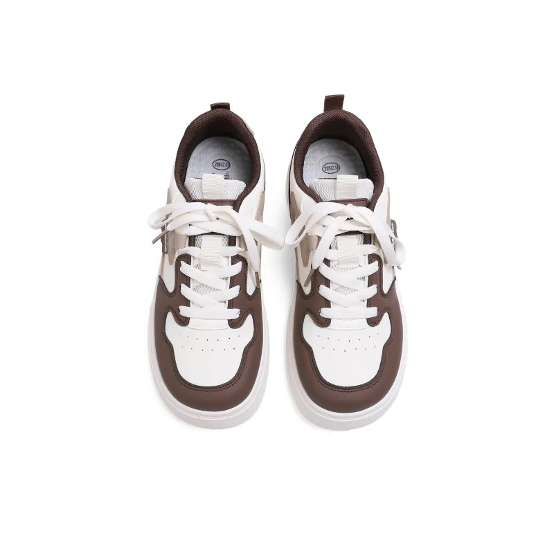 Warrior Non slip Lightweight Low Top Skateboard Shoes Women's Beige Brown-2