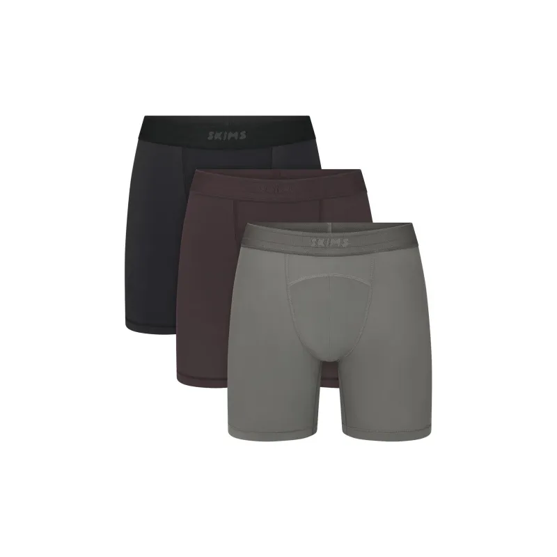 SKIMS SPORT MENS 5' BOXER BRIEF 3 PACK Underpants Men's 3 Pack OBSIDIAN MULTI/Obsidian Multicolor-0