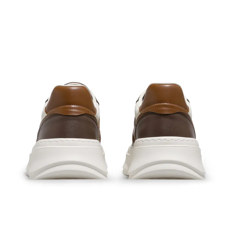 Desai Desai Anti Slip Wear Resistant Low Top Skateboard Shoes Men's White Coffee-3
