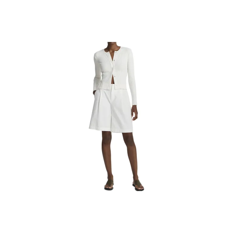 VINCE Scallop edge Ribbed knit Cardigan-1