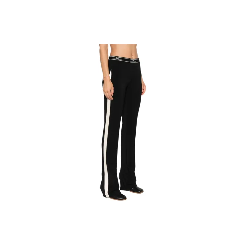 Elisabetta Franchi Logo Waistband Straight Leg Trousers-3