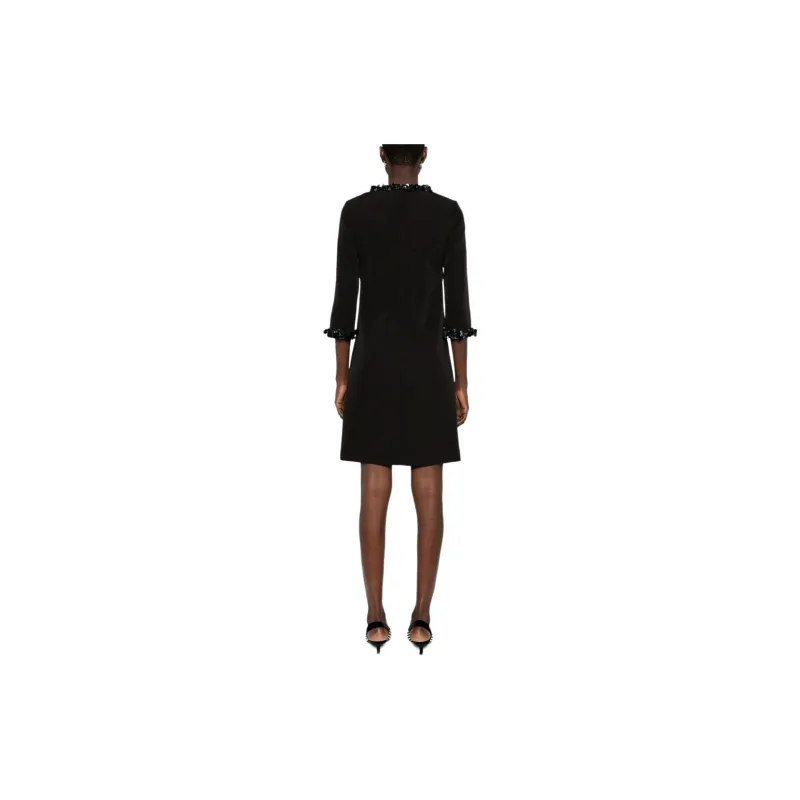 PAROSH Long Sleeved Dress Women's Black-2